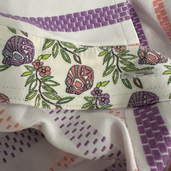 Robert Graham Shirt Bold Flip Cuff Embroidered Striped Long Sleeve Men’s XXL - Picture 7 of 9